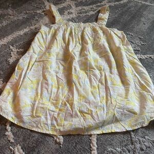 The nines  hatch Yellow and White babydoll Sleeveless Top